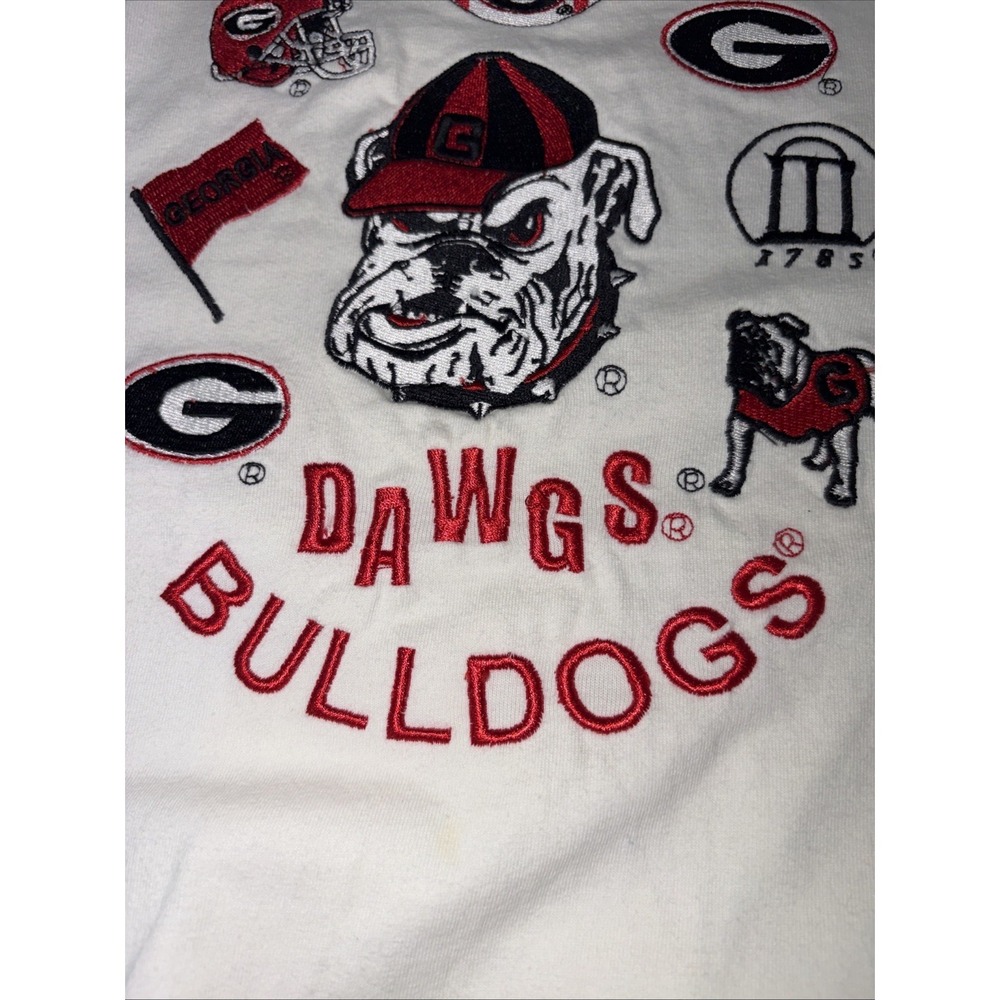 VTG 80s Belle Pointe Georgia Bulldogs Embroidered 3/4 Sleeve Shirt Women Sm EVC - Picture 7 of 11